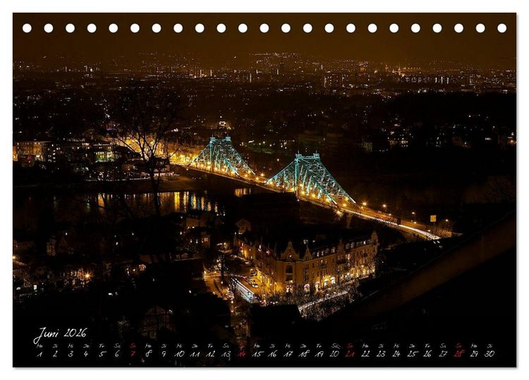 Produktbild: Nachts in Dresden (Tischkalender 2026 DIN A5 quer), CALVENDO Monatskalender