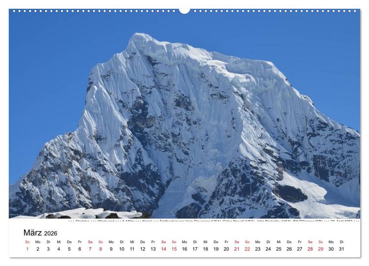 Produktbild: Solo Khumbu (hochwertiger Premium Wandkalender 2026 DIN A2 quer), Kunstdruck in Hochglanz
