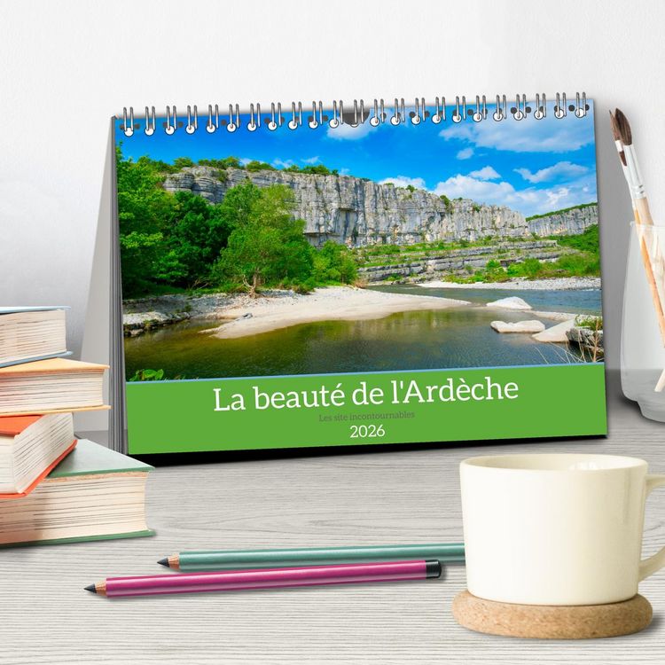Produktbild: La beaut&eacute; de l'Ard&egrave;che (Calendrier de bureau 2026 DIN A5 vertical), CALVENDO calendrier mensuel