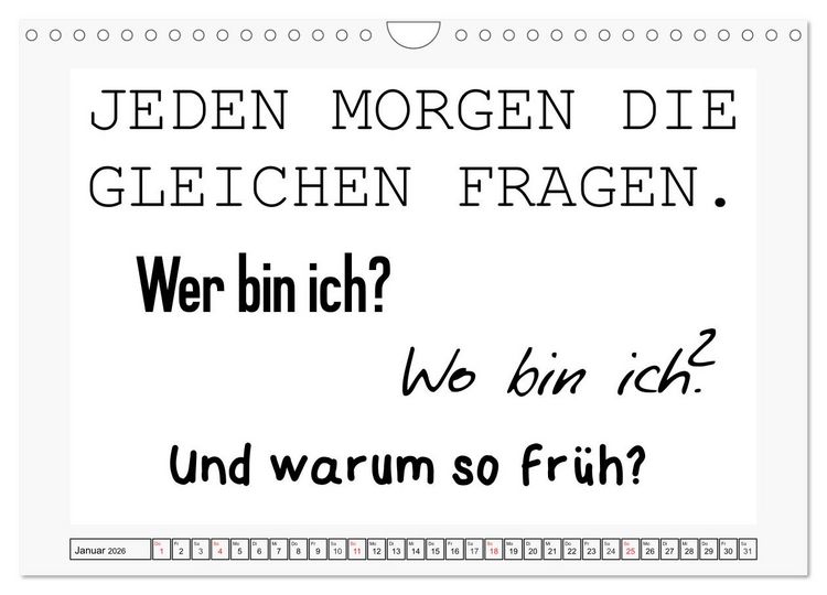 Produktbild: Typo-Kalender f&uuml;r das B&uuml;ro. Sarkasmus und fiese Spr&uuml;che (Wandkalender 2026 DIN A4 quer), CALVENDO Monatskalender