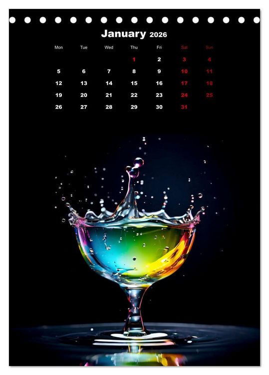 Produktbild: The symphony of drops (Desk Calendar 2026 DIN A5 portrait), CALVENDO 12 Month DeskCalendar