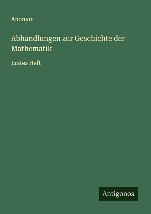 Produktbild: Abhandlungen zur Geschichte der Mathematik