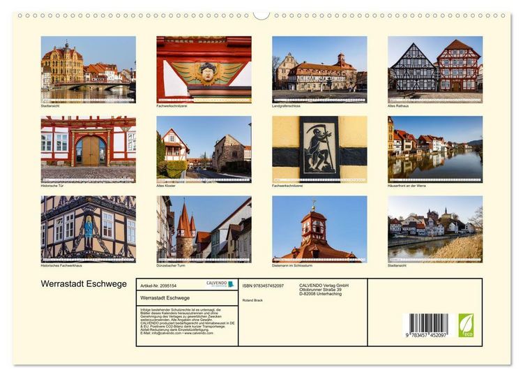 Produktbild: Werrastadt Eschwege (hochwertiger Premium Wandkalender 2026 DIN A2 quer), Kunstdruck in Hochglanz