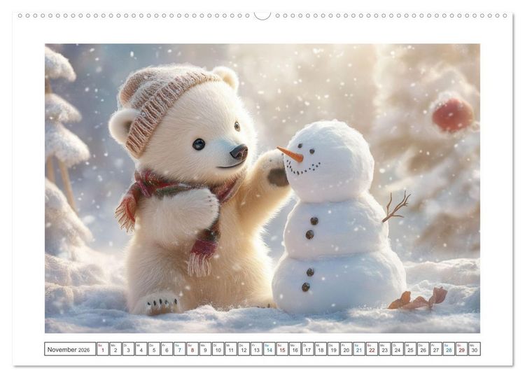 Produktbild: Kleiner Eisb&auml;r und die gro&szlig;e Welt (hochwertiger Premium Wandkalender 2026 DIN A2 quer), Kunstdruck in Hochglanz