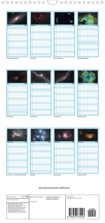 Produktbild: Familienplaner Atemberaubender Weltraum (Wandkalender 2022 , 21 cm x 45 cm, hoch)