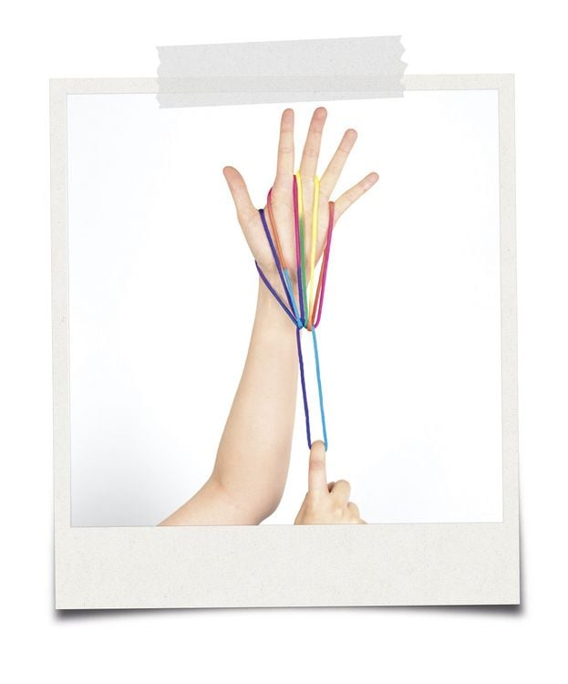 Produktbild: Folia Finger Twist, Fadenspiel 160cm, regenbogen