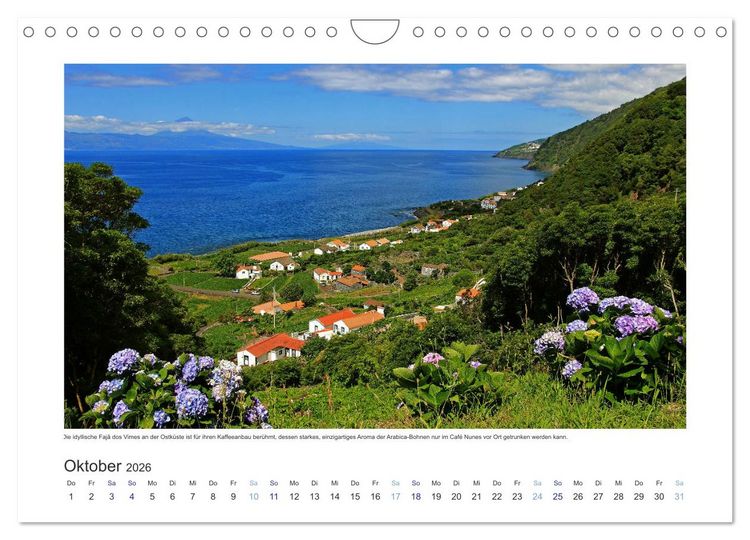 Produktbild: Azoren-Insel Sao Jorge &ndash; traumhafte Fajas auf dem gr&uuml;nsten Eiland Portugals (Wandkalender 2026 DIN A4 quer), CALVENDO Monatskalender