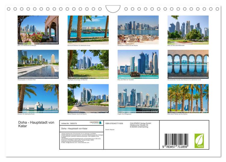 Produktbild: Doha - Hauptstadt von Katar (Wandkalender 2026 DIN A4 quer), CALVENDO Monatskalender