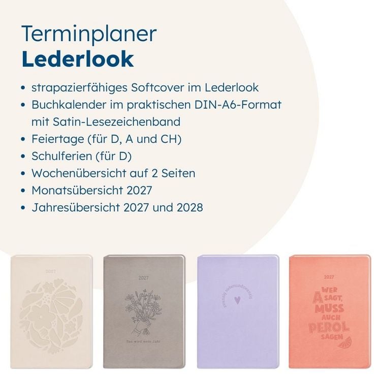 Produktbild: Terminplaner Lederlook 2027 Rot