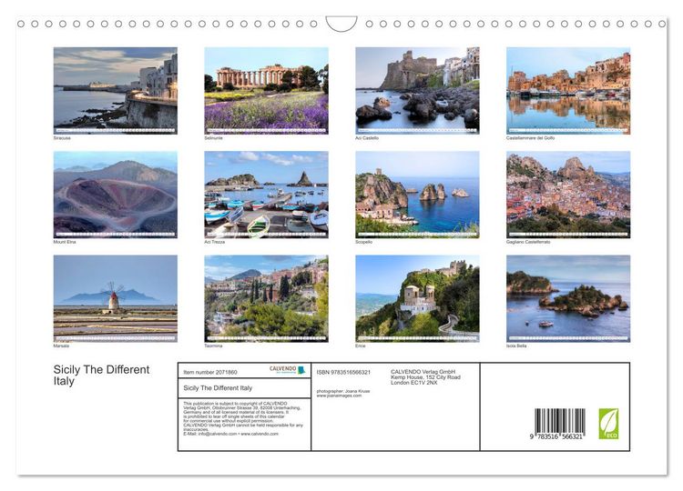 Produktbild: Sicily The Different Italy (Wall Calendar 2026 DIN A3 landscape), CALVENDO 12 Month Wall Calendar