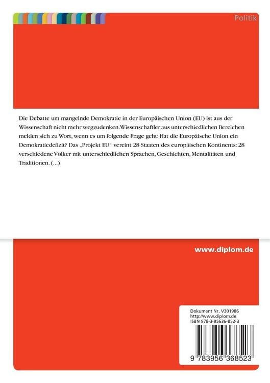 Produktbild: Hat die Europ&auml;ische Union ein Demokratiedefizit?