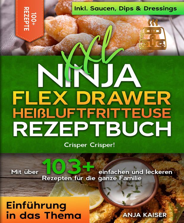 Produktbild: XXL Ninja Flex Drawer Hei&szlig;luftfritteuse Rezeptbuch