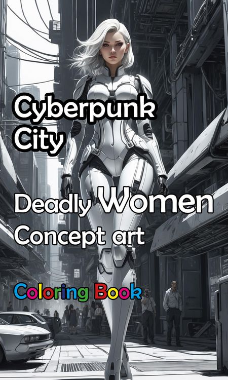 Produktbild: Cyberpunk City - Deadly Women Concept Art Coloring Book