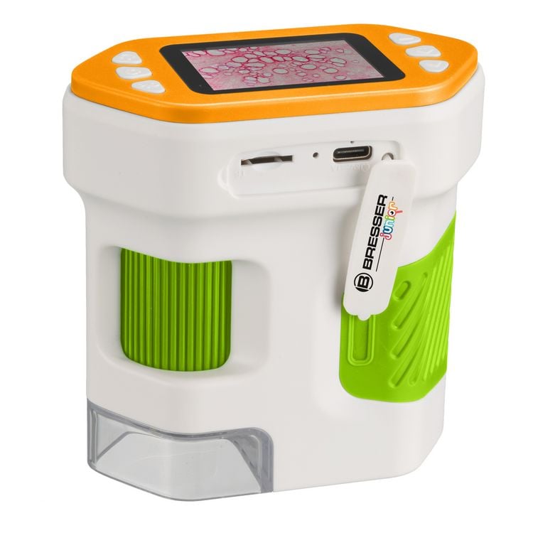 Produktbild: Bresser Junior 13767 - Digitales Handmikroskop/Taschenmikroskop f&uuml;r Kinder mit Display Foto Video USB-C bis 94x Vergr&ouml;&szlig;erung