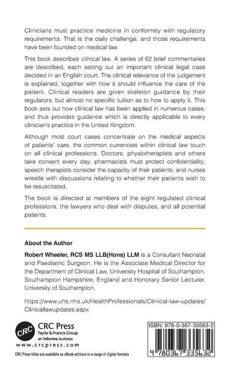 Produktbild: Clinical Law for Clinical Practice
