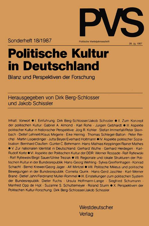 Produktbild: Politische Kultur in Deutschland