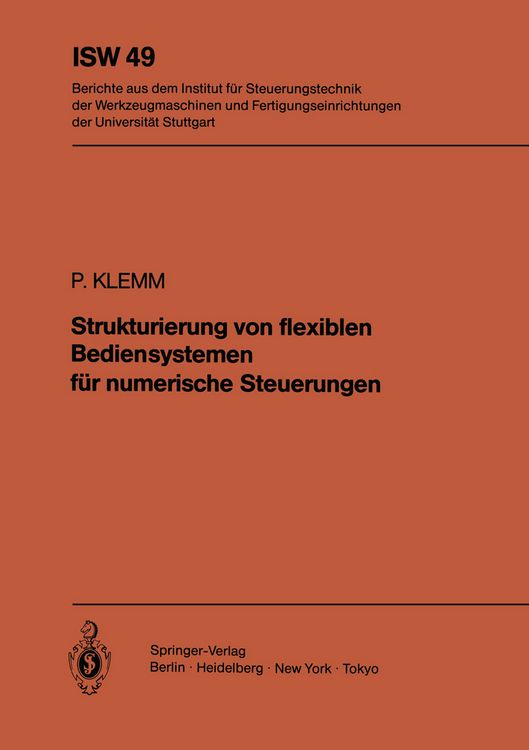 Produktbild: Strukturierung von flexiblen Bediensystemen f&uuml;r numerische Steuerungen
