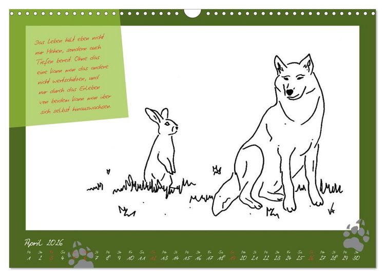 Produktbild: Der kleine GROSSE Wolf - Kalender (Wandkalender 2026 DIN A3 quer), CALVENDO Monatskalender