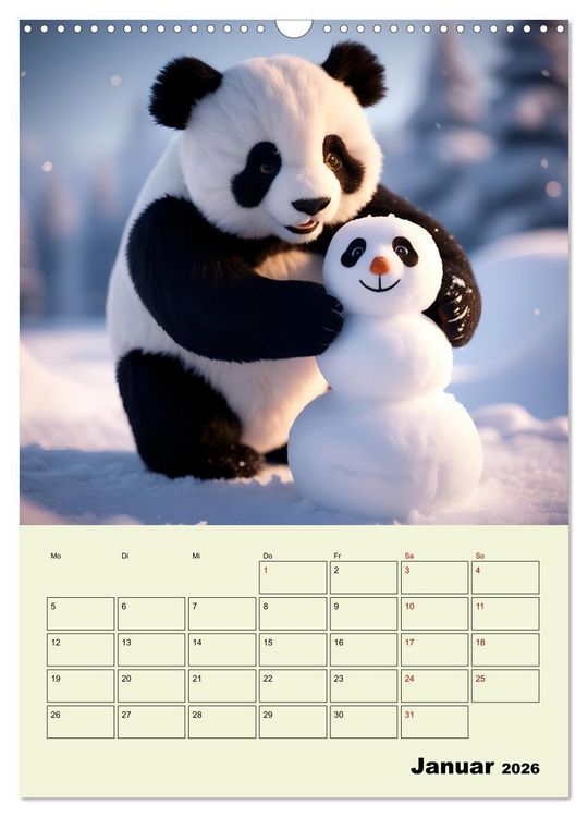 Produktbild: Ein pandastarkes Jahr - Flauschige Pandab&auml;ren zum Verlieben (Wandkalender 2026 DIN A3 hoch), CALVENDO Monatskalender