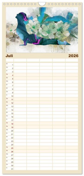 Produktbild: Familienplaner 2026 - YOGA - Harmonie von K&ouml;rper, Geist und Seele mit 5 Spalten (Wandkalender, 21 x 45 cm) CALVENDO