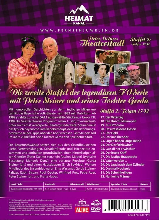Produktbild: Peter Steiners Theaterstadl - Staffel 2/Folgen 17-32 [8 DVDs]