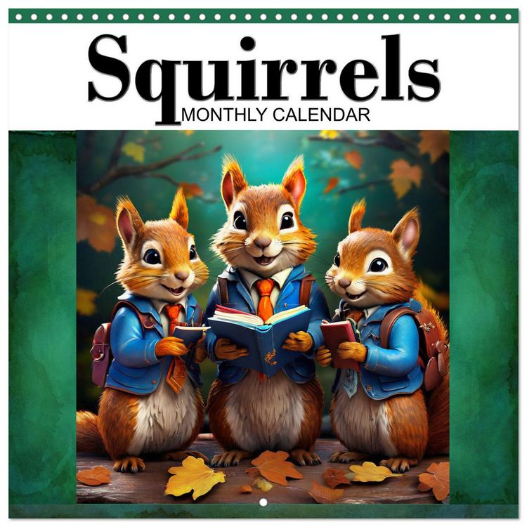 Produktbild: Squirrels Monthly Calendar (Wall Calendar 2026 12 &times; 12 Inch) CALVENDO 12 Month Wall Calendar