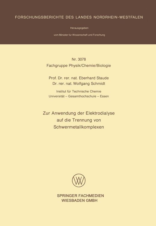 Produktbild: Zur Anwendung der Elektrodialyse auf die Trennung von Schwermetallkomplexen