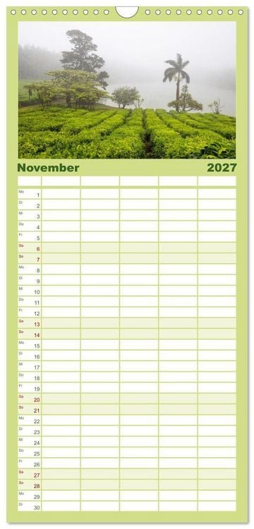 Produktbild: Familienplaner 2027 - Trauminseln der Welt - Mauritius mit 5 Spalten (Wandkalender, 21 x 45 cm) CALVENDO