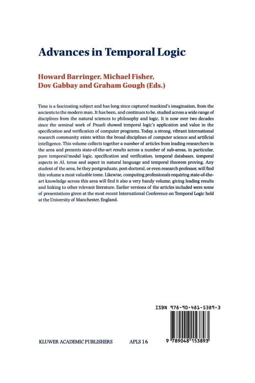 Produktbild: Advances in Temporal Logic