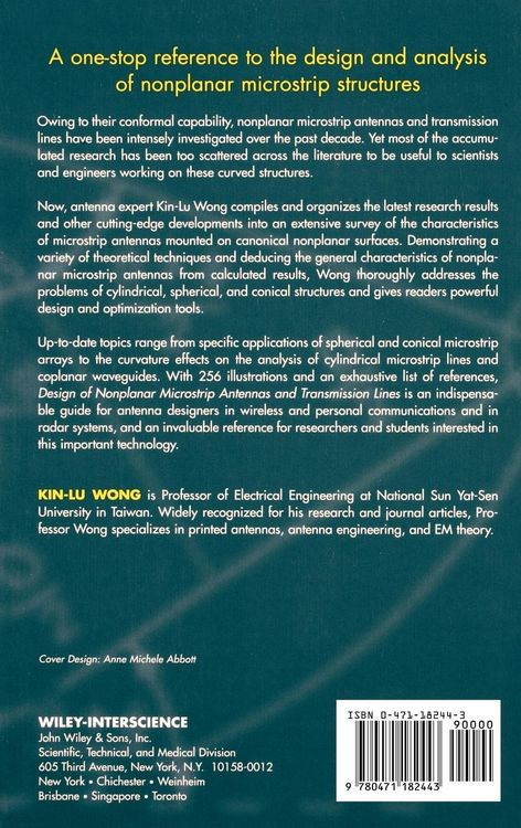 Produktbild: Design of Nonplanar Microstrip Antennas and Transmission Lines