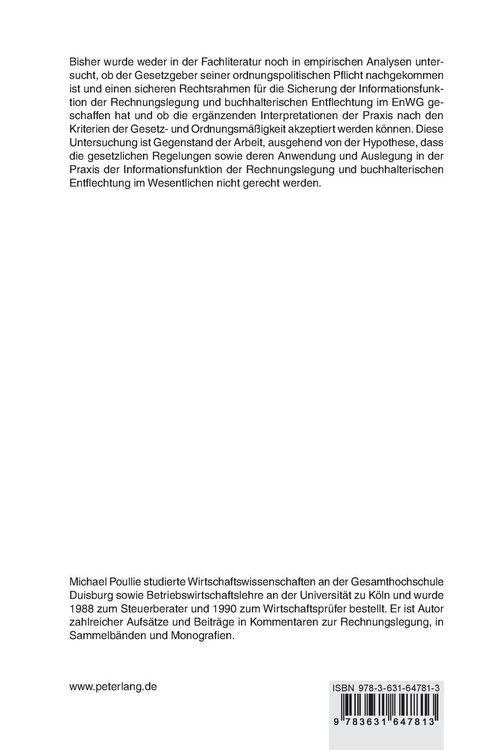 Produktbild: Informationsfunktion der Rechnungslegung und buchhalterischen Entflechtung gem&auml;&szlig; &sect; 6b Energiewirtschaftsgesetz