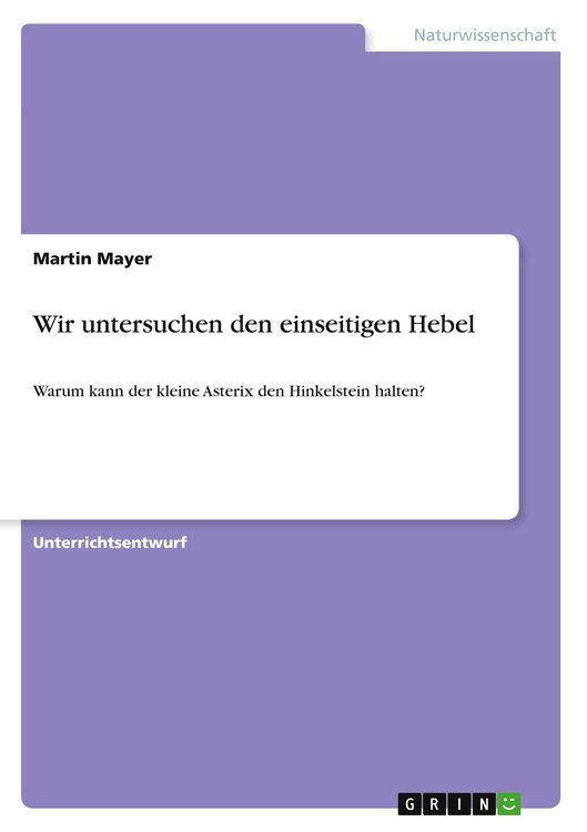 Produktbild: Wir untersuchen den einseitigen Hebel