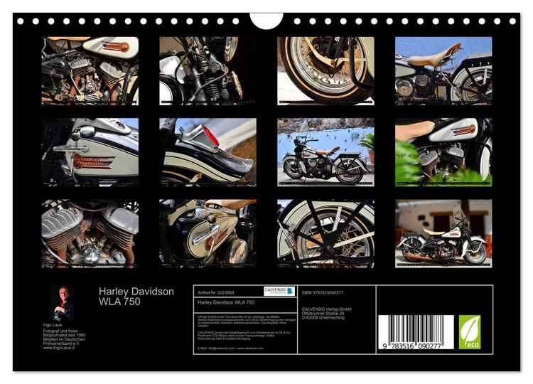 Produktbild: Harley Davidson WLA 750 (Wandkalender 2026 DIN A4 quer), CALVENDO Monatskalender