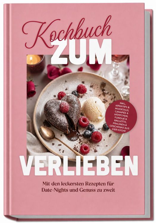 Produktbild: Kochbuch zum Verlieben: Mit den leckersten Rezepten f&uuml;r Date-Nights und Genuss zu zweit &ndash; inkl. Aperitifs & Mocktails, Canap&eacute;s & H&auml;ppchen, Fondue & Raclette, Pralinen & Geschenke aus der K&uuml;che