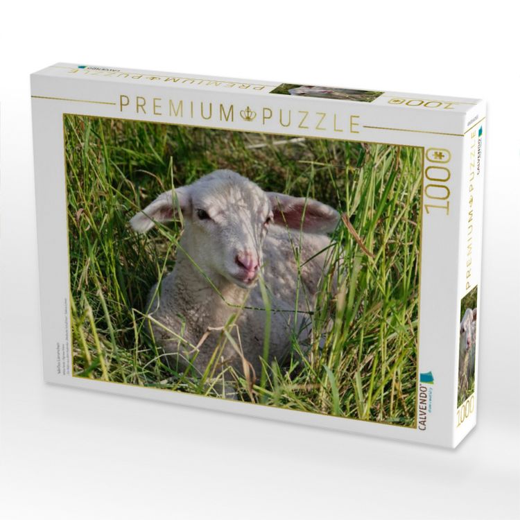 Produktbild: CALVENDO Puzzle Wei&szlig;es L&auml;mmchen | 1000 Teile Lege-Gr&ouml;&szlig;e 64x48cm Foto-Puzzle f&uuml;r gl&uuml;ckliche Stunden