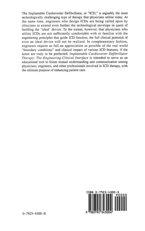 Produktbild: Implantable Cardioverter Defibrillator Therapy: The Engineering-Clinical Interface