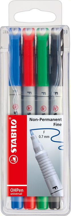 Produktbild: STABILO Folienstift OHPen universal wasserlöslich F 4er Set