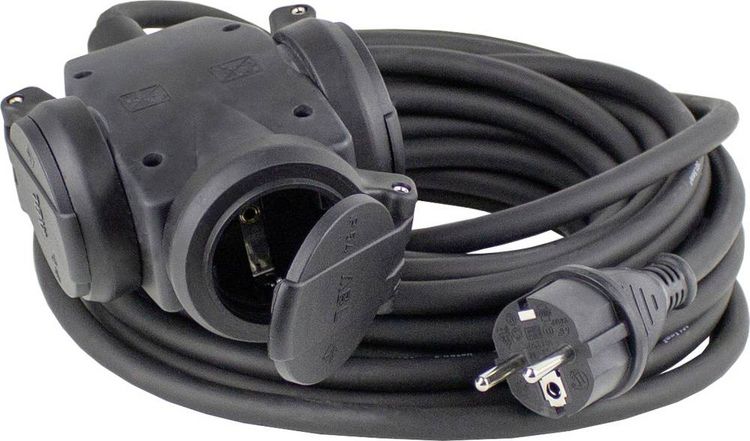 Produktbild: AS Schwabe 60445 Strom Verl&auml;ngerungskabel 16A Schwarz 5.00m H07RN-F 3G 2,5mm&sup2;