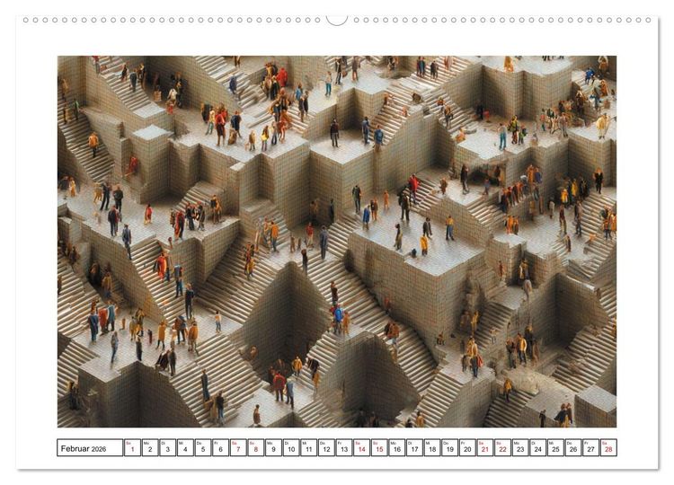 Produktbild: Im Bann der Labyrinthe - Die Kunst sich zu verlieren (hochwertiger Premium Wandkalender 2026 DIN A2 quer), Kunstdruck in Hochglanz
