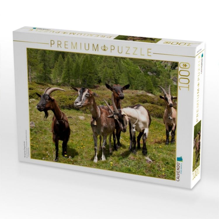 Produktbild: CALVENDO Puzzle Neugierige Ziegenherde | 1000 Teile Lege-Gr&ouml;&szlig;e 64x48cm Foto-Puzzle f&uuml;r gl&uuml;ckliche Stunden
