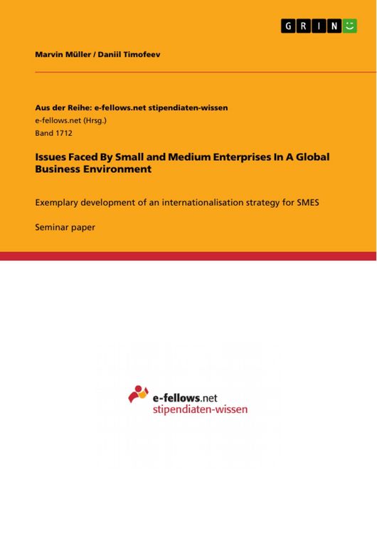 Produktbild: Issues Faced By Small and Medium Enterprises In A Global Business Environment