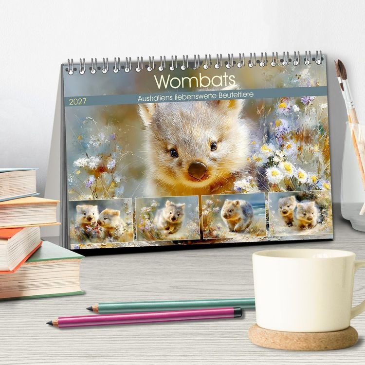 Produktbild: Wombats. Australiens liebenswerte Beuteltiere (Tischkalender 2027 DIN A5 quer), CALVENDO Monatskalender