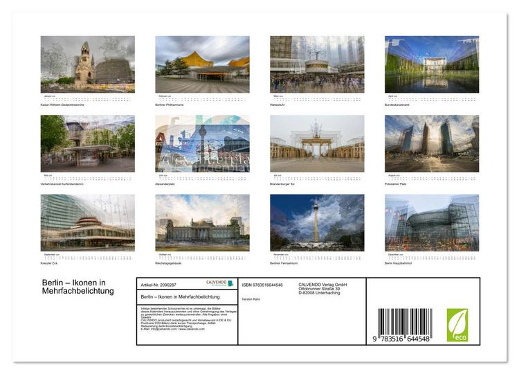Produktbild: Berlin &ndash; Ikonen in Mehrfachbelichtung (Wandkalender 2026 DIN A4 quer), CALVENDO Monatskalender