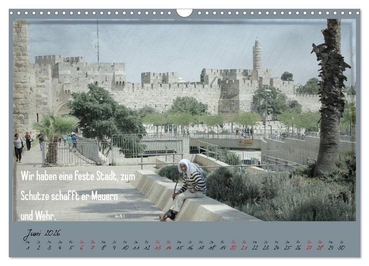 Produktbild: Mit der Bibel in der Hand durch das Heilige Land - Jerusalem (Wandkalender 2026 DIN A3 quer), CALVENDO Monatskalender