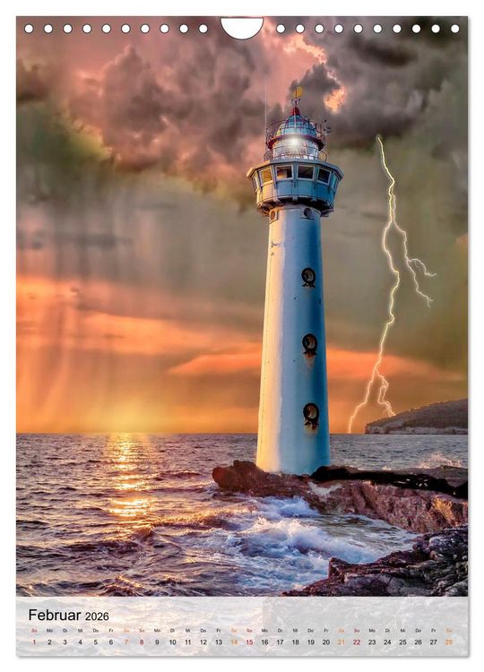 Produktbild: Leuchtt&uuml;rme im Gewitter (Wandkalender 2026 DIN A4 hoch), CALVENDO Monatskalender