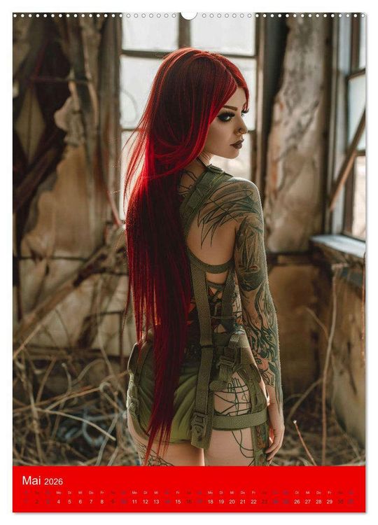 Produktbild: RED HAIR - Cyberladys (hochwertiger Premium Wandkalender 2026 DIN A2 hoch), Kunstdruck in Hochglanz