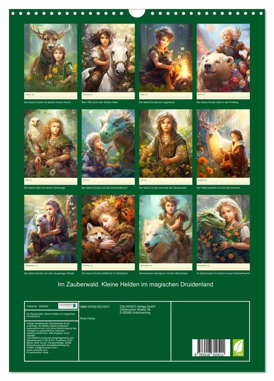 Produktbild: Im Zauberwald. Kleine Helden im magischen Druidenland (Wandkalender 2026 DIN A3 hoch), CALVENDO Monatskalender