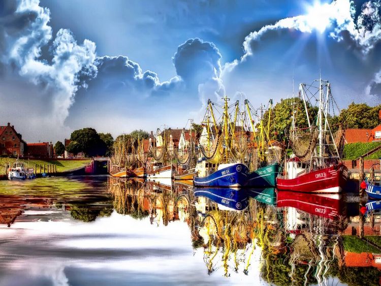 Produktbild: CALVENDO Puzzle Der Hafen Greetsiel | 1000 Teile Lege-Gr&ouml;&szlig;e 64x48cm Foto-Puzzle f&uuml;r gl&uuml;ckliche Stunden