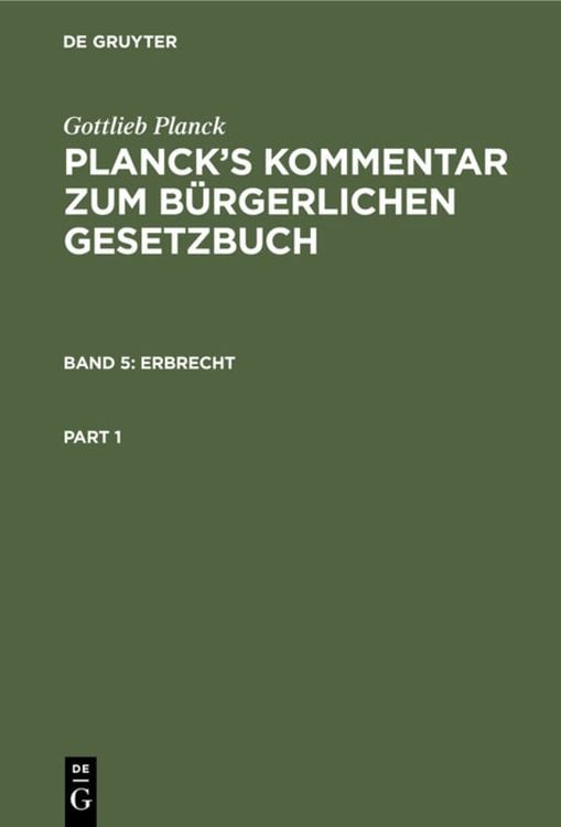 Produktbild: Gottlieb Planck: Planck's Kommentar zum B&uuml;rgerlichen Gesetzbuch / Erbrecht