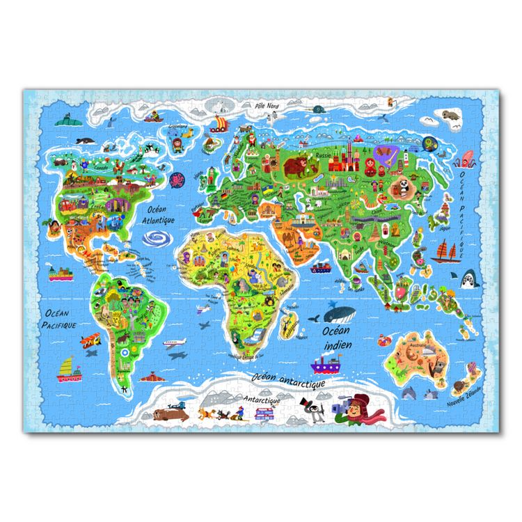 Produktbild: Lais Puzzle Weltkarte in franz&ouml;sisch 1000 Teile
